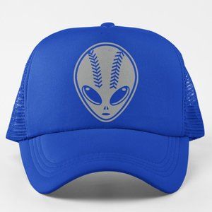 NEW Las Vegas 51s Alien Head Logo Foam Trucker Mesh Snapback Hat ROYAL